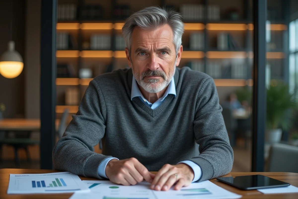 Homme d affaires travaillant à son bureau moderne