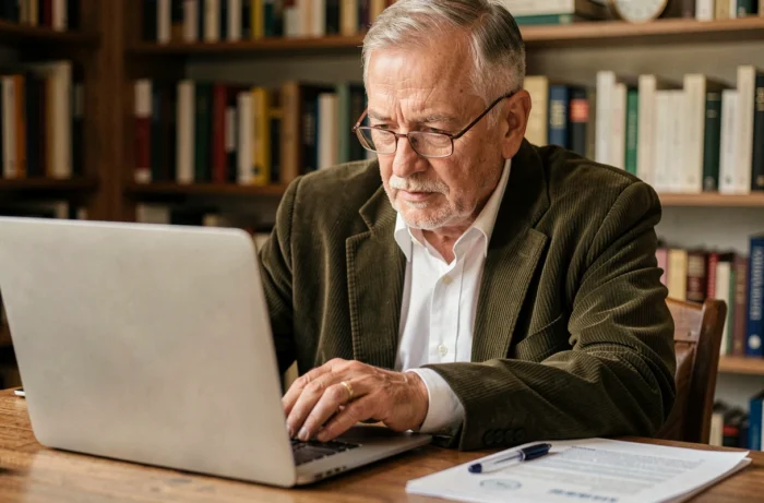 Senior consultant les nouvelles modalités d'authentification de sa banque régionale sur son ordinateur portable